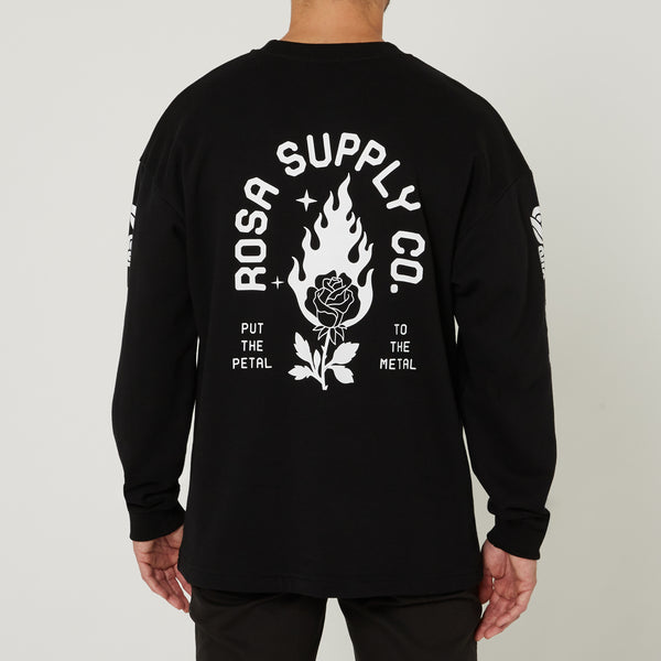 METAL PETAL SWEATER - BLACK