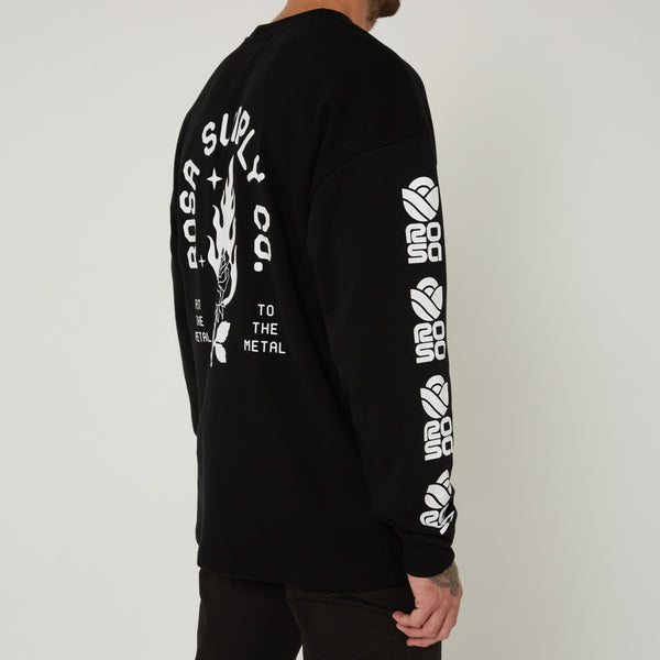 METAL PETAL SWEATER - BLACK