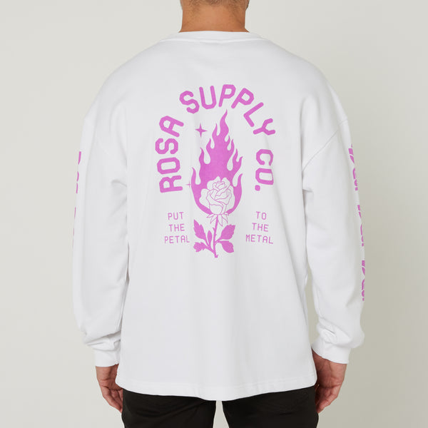 METAL PETAL SWEATER - WHITE