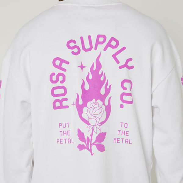 METAL PETAL SWEATER - WHITE