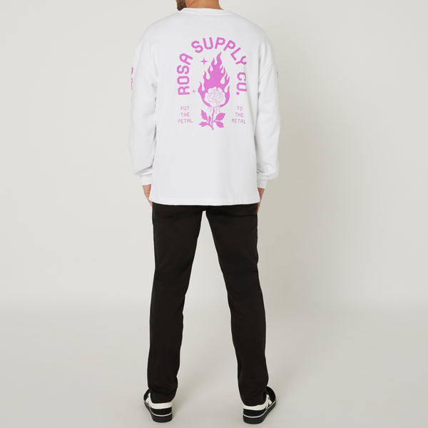 METAL PETAL SWEATER - WHITE